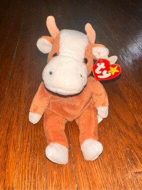 Canadian TY Bessie Beanie Baby Cow Stuffed Animal